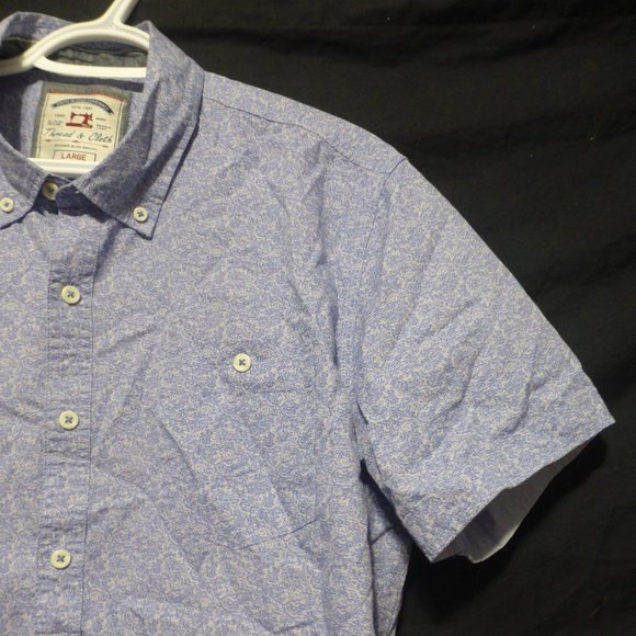 THREAD & CLOTH, large, button down short sleeve shirt with pocket, GUC - Picture 5 of 13